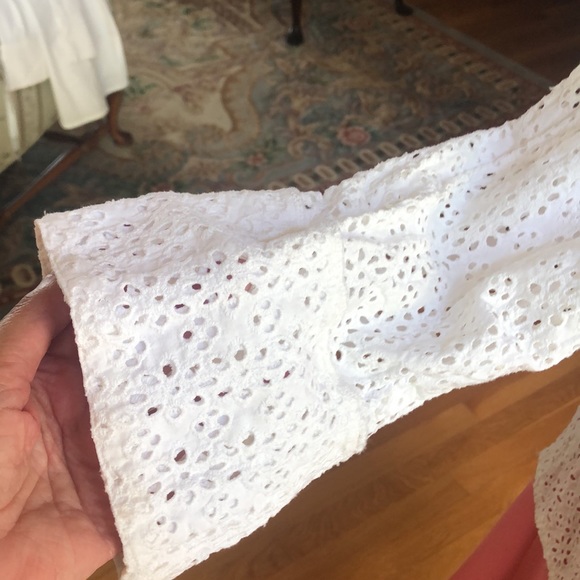 White Eyelet oversized over blouse/ jacket One Size - Picture 6 of 10